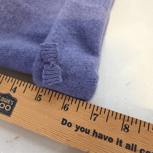 Handmade Upcycled 100% Cashmere Beanie Hat Soft Cozy Winter Knit Cap Lavender - Picture 7 of 8